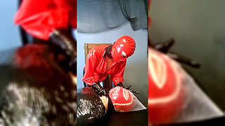 Extreme Breathplay on Mummified Slave in Latex