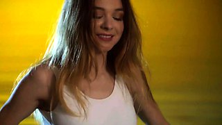 Petite blonde Russian MILF skinny dips