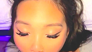 Back Room Crazy Hot Sloppy Blowjob and Fucking Slutty Asian POV Missionary