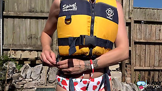 Tight Lifejacket Tease - Bikini Brat in the Pool