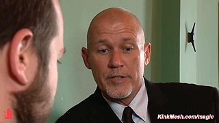 Coworker gags and ties up and fucks full-breasted colleague