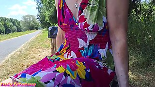 Beautiful Redhead Masturbates Outside on Sunday Afternoon