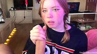 Russian Teen Schoolgirl Yuiwoo Gently Sucks Big Cock & Swallows Cum POV