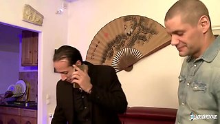 Busty French BBW Takes Three Cocks in DP Gangbang