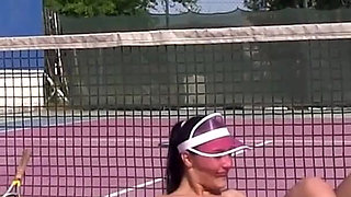 Horny Mixed Double Tennis Match