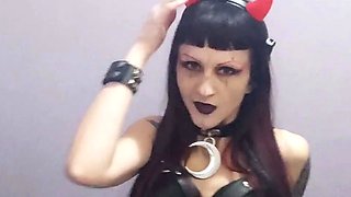 Cute skinny naughty teen fetish nurse poses and masturbates