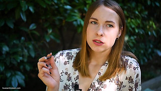 Evgeniya Is Smoking Strong Cigarette