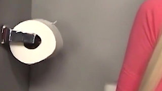 Big dick in gloryhole gets sucks and deepthroats by hottie babe Riley Evans