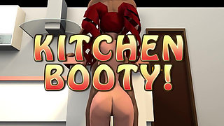 Bubble butt petite redhead gets a hard fuck in kitchen