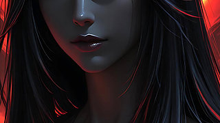 Shadow Assassin Warrior Woman with Jet Black Hair and Amber Eyes Dark Fantasy Portrait Ai Art Slideshow