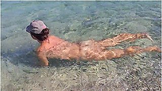 Voyeur Naked Natural Girl Tanning On The Beach # Close Up Pussy Pee