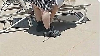 Nurse Vicki Wears Checkers to the Pool