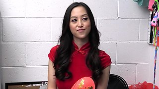 Asian hottie gets naughty with her man in a steamy office hookup