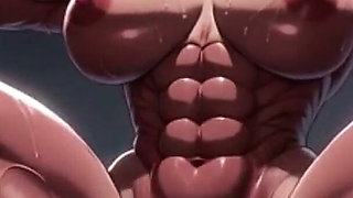 Strong Muscular Woman Bound & Extremely Horny - Swollen Big Clit Close up