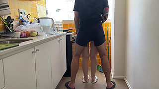 Step Bro Teaching Me How to Cook Grinding, Kissing, Dry Humping