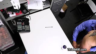 Lubing up and pounding large thief mom