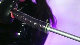 Drooling Latex Doll Slave Mila Machine Face Fucked by Goddess Calathea