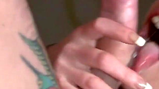 Busty redhead babe banged by a big cock dude in the bathroom