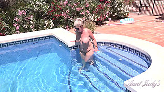 Auntjudys - Busty Mature MILF Maggie Moon Goes Skinny Dipping