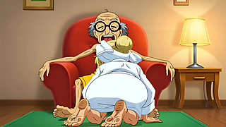 Married Nudist Granny Was Fucked in a Big Ass by Her Husband's Stepbrother Right in the Kitchen - Hentai