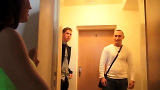 gangbang next to voyeurs with teen cutie