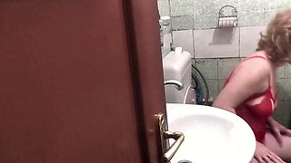 Gorgeous Natural Blonde Mature Milf Starts Morning in Stunning Transparent Peignoir Without Panties, Teasing E