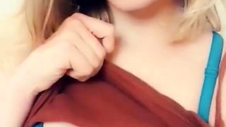 Close up with teen blonde sex doll rubbing her cunt