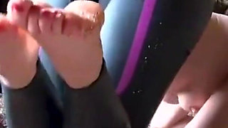 Shiny Rubber Wetsuit Tease in Private Cave