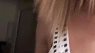 Picked up and sprayed on tits