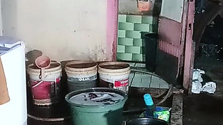 Washing Clothes While Naked