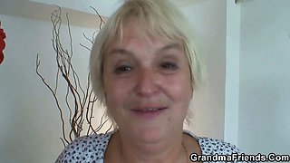 Two buddy share hairy old grandma