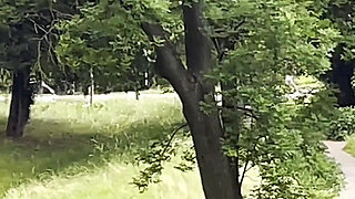 BBW Girl Give Perfect Sloppy Handjob in a Park - Risky and Sloppy