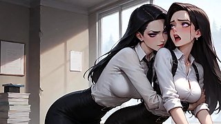 Office Triple Squirting Orgy - City Skyline