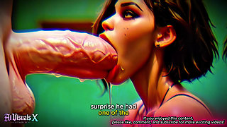 (4K) AI 3D Animated Porn - Latina Baddie Worships Big White Cock (Interracial ASMR) - AI Visuals X