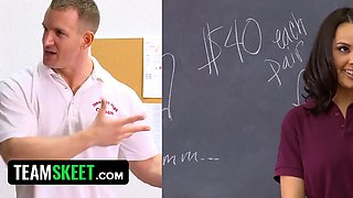 Leering Professor T.J. Cummings Teases Then Pounds Dillion Harper