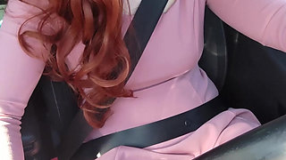 She's driving with a huge speculum in her pussy! This crazy Italian girl named Arty Von has multiple orgasms while driving