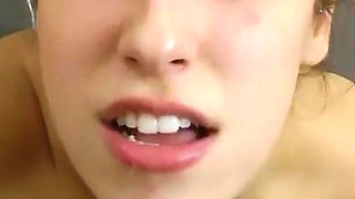 Sexy Cute Schoolgirl Kimber Lee Gets a Sloppy Facial!