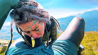 Outdoor facial from tattooed hippie Lily Lu in a public park