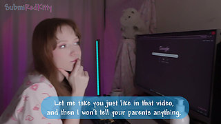 Caught my redhead stepsister masturbating and fucked her rough in every position!