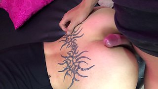 Slim Tattooed Redhead Alt-girl Pleases Her BF With BJ & Teases Him With Pussyjob & Lets Him Fuck Her