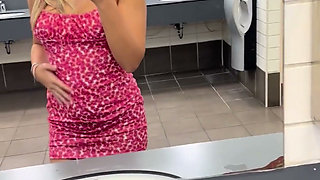 Italian Webcam Star Blonde 18 Masturbates in the Cinema and Squirts in the Toilet