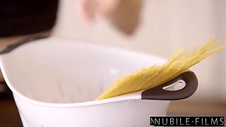 Petite Brunette Babe Kimmy Granger Gets Fucked on Kitchen Counter & Tasty Cum Treat