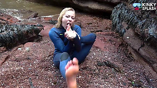 Salty Wetsuit Toe Sucking Slut