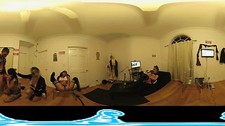 teen lesbians in college using fuckbot and cock at halloween