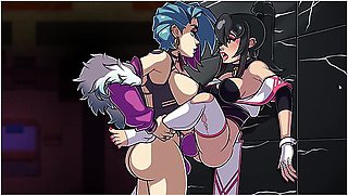 Lesbian Kissing And Strapon Hentai Cartoon