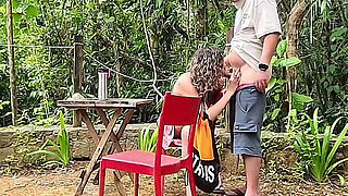 The Girl at the Campsite Agreed to Give a Blowjob and Ride Hard.