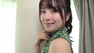 Asian Babe Chiharu Miyazawa Wet Nipple Licking and Intense Handjob with Cumshot