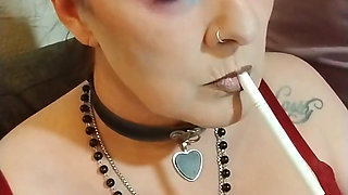 MILF Smoking in a Bra