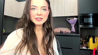 Beautiful European busty babe in solo videos
