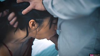 Tattooed Teen mali ubon faps cock of jizz